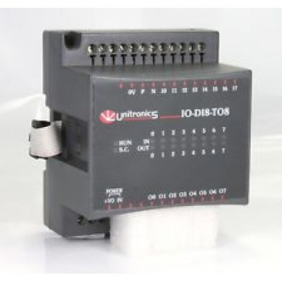 IO-DI8-TO8L Комбинированный модуль дискретного ввода/вывода 8 DI / 8 TO, 12VDC Unitronics IO-DI8-TO8L Комбинированный модуль дискретного ввода/вывода 8 DI / 8 TO, 12VDC Unitronics