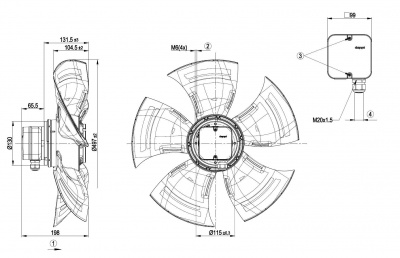 Вентилятор осевой ebmpapst A4D500AJ0302 Вентилятор осевой ebmpapst A4D500AJ0302